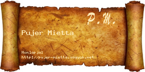 Pujer Mietta névjegykártya
